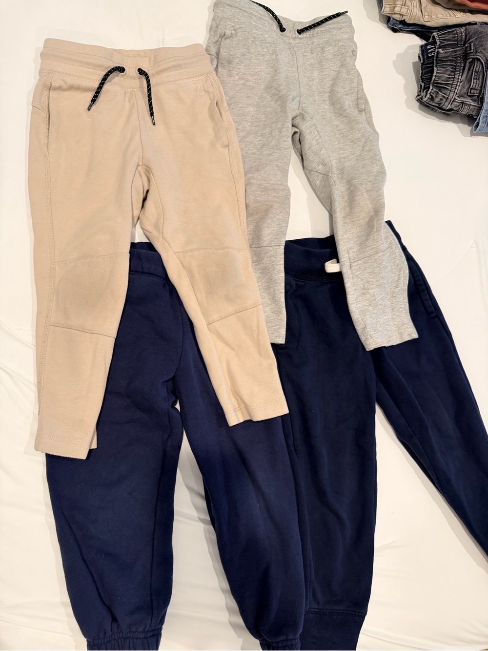 5 Pants GAP Kids Jogger Pants - Beige, Gray, Navy, Disney, and Zara Brown A3